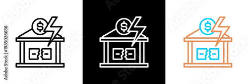 Bankruptcy on white and black background