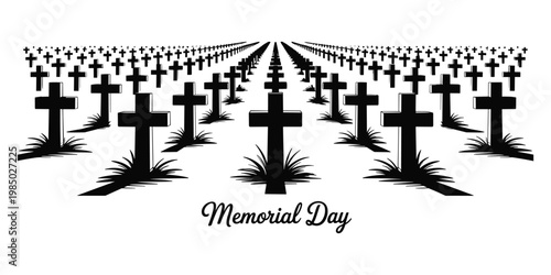 Memorial day remembrance a field of crosses honoring fallen heroes