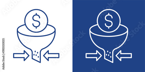 Bottleneck Blue And White Icon Style Collection