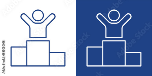 Competition Blue And White Icon Style Collection