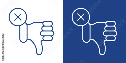 Failure Blue And White Icon Style Collection