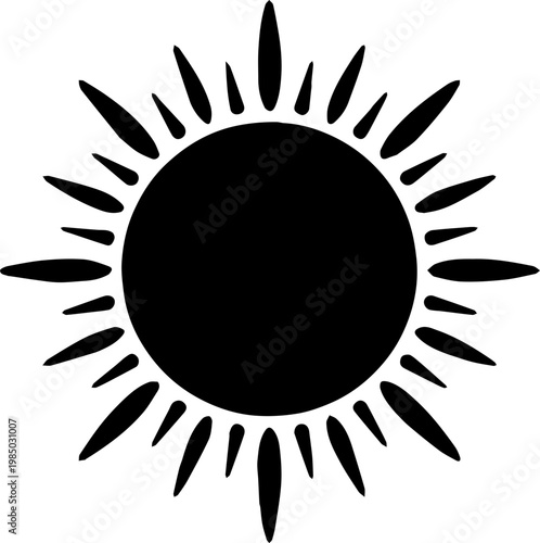 sun silhouette vector illustration 