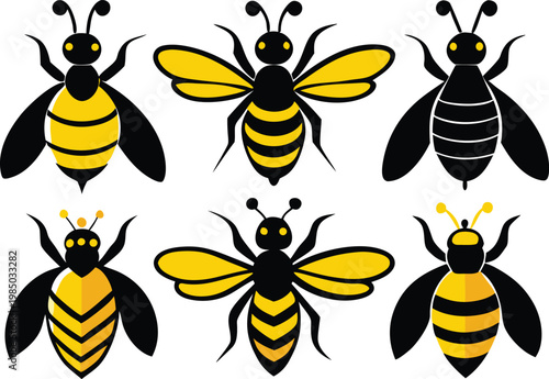 Stylized bee illustrations a collection of honeybee designs and patterns
