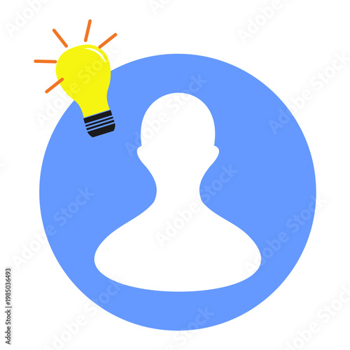 people icon inside blue circle with light bulb idea