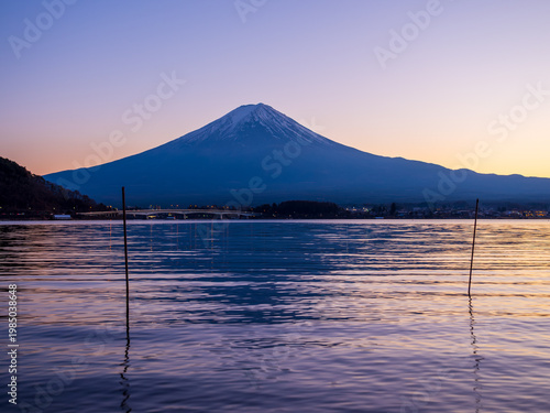 mount fuji at sunset