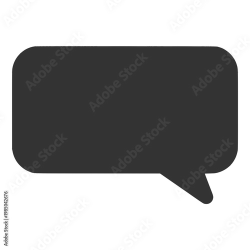 Dark Gray Speech Bubble Chat Message Icon Simple Flat Design Communication Symbol
