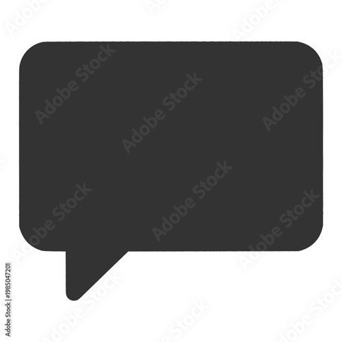 Dark Gray Speech Bubble Chat Message Icon Simple Flat Design Communication Symbol