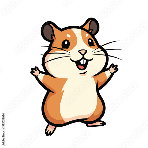 Canvastavla Cute Cartoon Hamster Character Illustration.