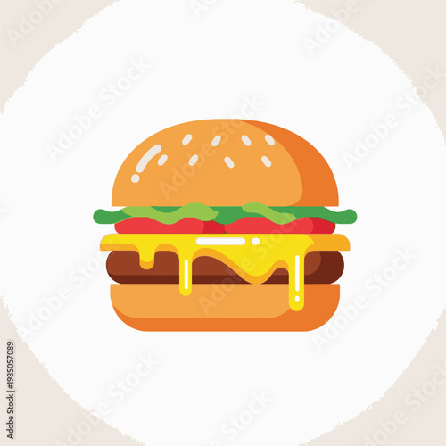 Delicious cheeseburger with melted cheese.