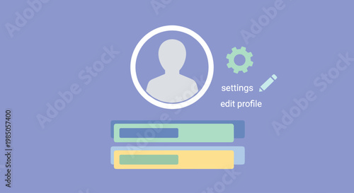 User profile settings icon design.