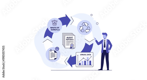 Business Process Management Cycle with Data Analysis and Document Management