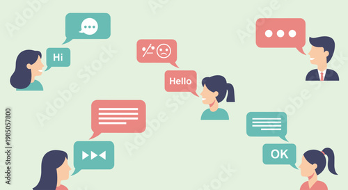 People Communicating with Speech Bubbles.