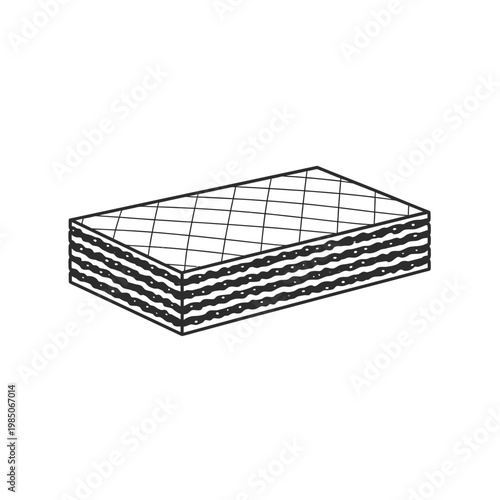 A Delicious Wafer Cookie Sandwich with Layers of Cream Filling Between Crisp Wafers