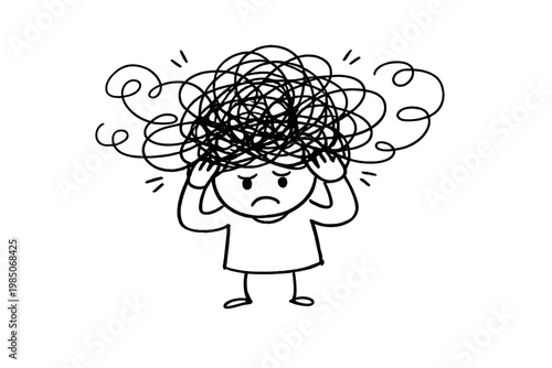 Vector doodle style generation messy uneven minimal image icon black tangled simple