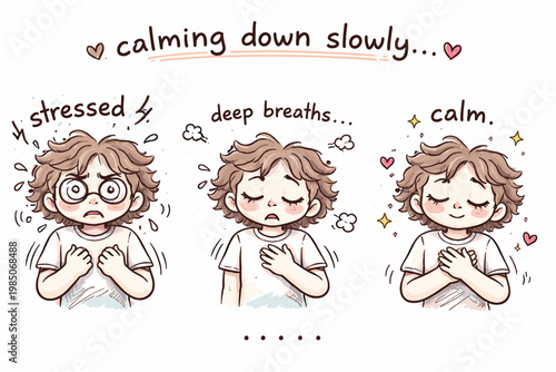 Uneven lines icon generation down slowly person hand drawn image calming vector simple messy