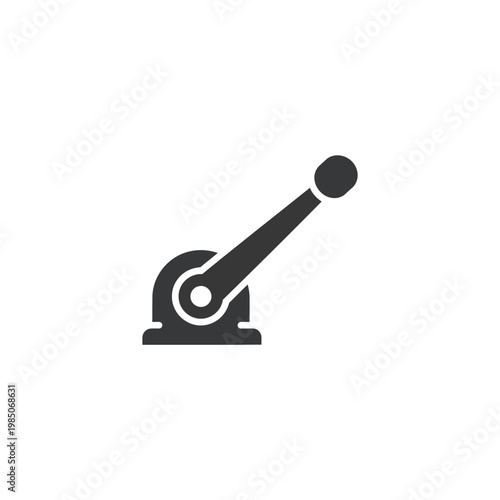 Sleek and minimalist vector icon depicting a simple lever switch or toggle for control panels and user interface designs, signaling activation or mechanism engagement