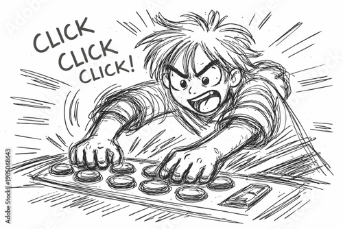 Doodle buttons imperfect messy image icon concept lines vector sketch action simple