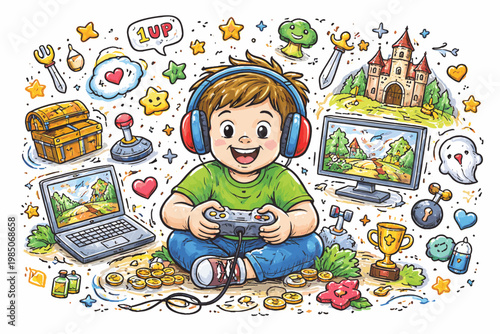 Icons icon messy doodle simple game immersive environment generation style image naive