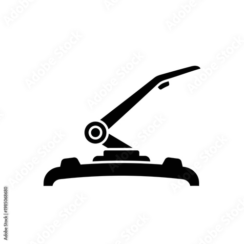 Black silhouette icon of a manual paper hole punch, an essential tool for office administration and document organization, suitable for crafts