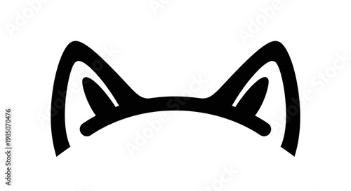 Black Cat Ears Headband Icon