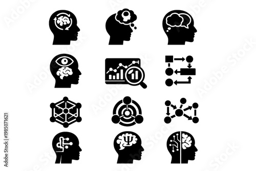Generation arrows symbol vector simple workflow icon meta awareness image cognitive reflective