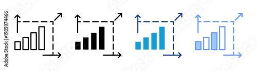 Scalability icon set multiple style collection
