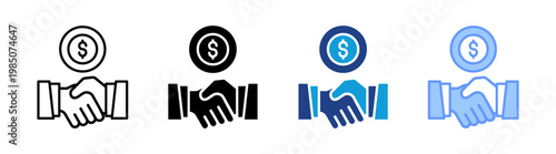 Fund icon set multiple style collection