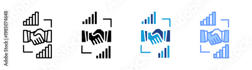 Acquisition icon set multiple style collection