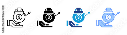 Investment icon set multiple style collection