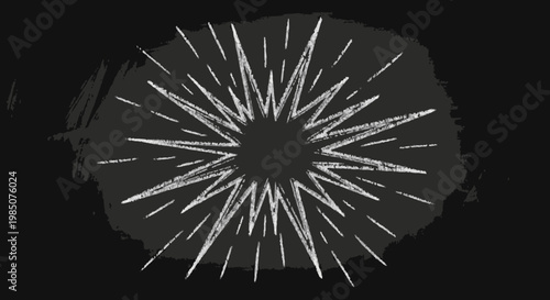 Grey burst of light on black background with white streaks