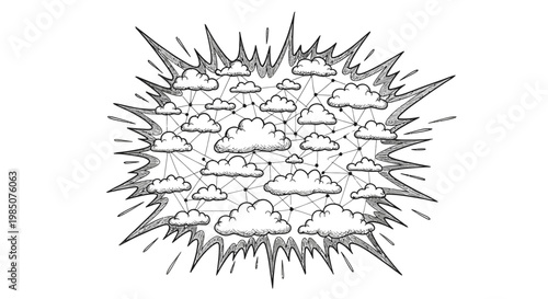 clouds in explosion or burst of energy vector illustration