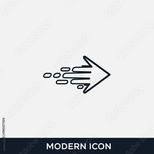 Speedy Arrow Icon Representing Fast Movement and Progress.