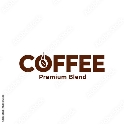 Coffee Premium Blend Logo Design.
