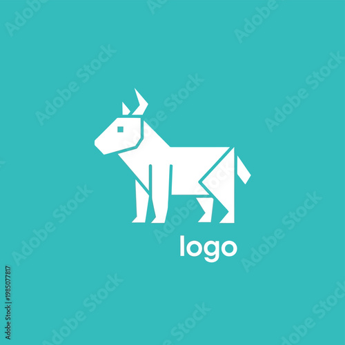 Geometric Origami Goat Logo Design.