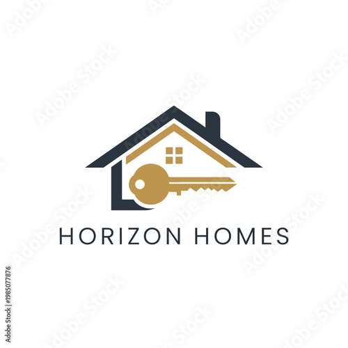 Horizon Homes Logo Featuring Key and House Silhouette.