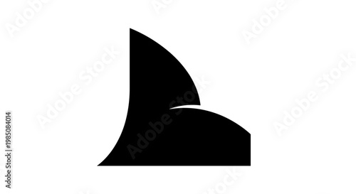Black Shark Fin Silhouette Icon.