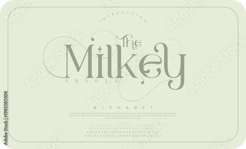 Milkey Elegant luxury alphabet letters Font. Minimal modern urban fonts for logo, brand etc. Typography vector illustration