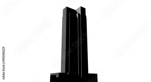 Black Skyscraper Building Architecture Model.