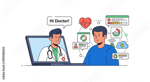 Doctor and patient online consultation.