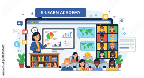 Online learning with students and teacher.