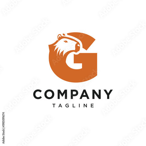 Letter G Capybara Logo Icon Vector