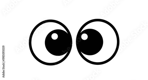 Pair of large cartoon eyes close up.