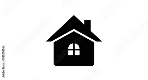 Simple Black House Icon Symbol 1.