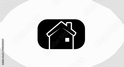 Simple Line Drawing of a House.