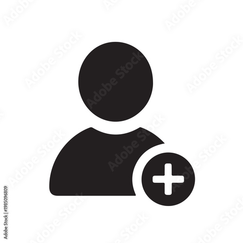 add friend icon symbol, add user icon vector isolated 