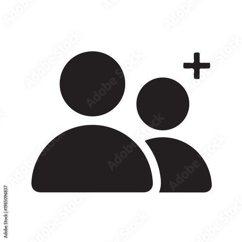 add friend icon symbol, add user icon vector isolated 