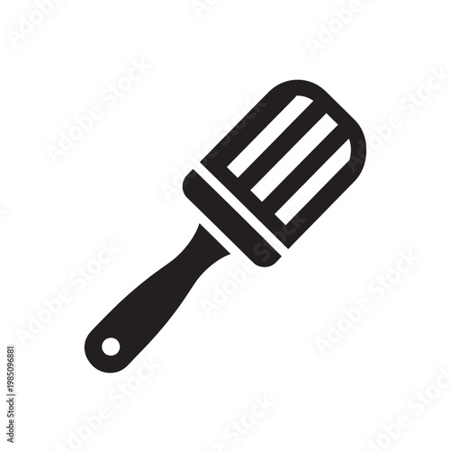 Black Basting Brush Icon for Cooking, Culinary Tools, and Food Preparation on Transparent Background
