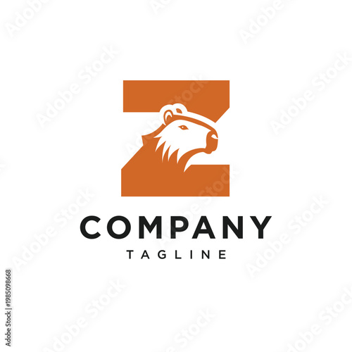 Letter Z Capybara Logo Icon Vector