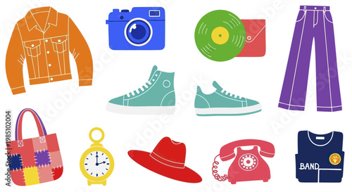 Retro Fashion and Objects Collection.