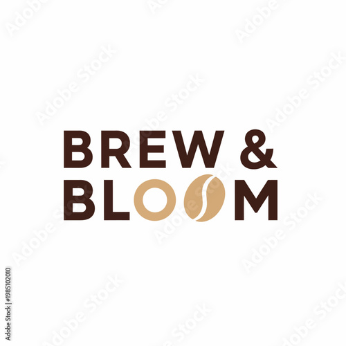 Brew and Bloom Coffee Logo Design.
